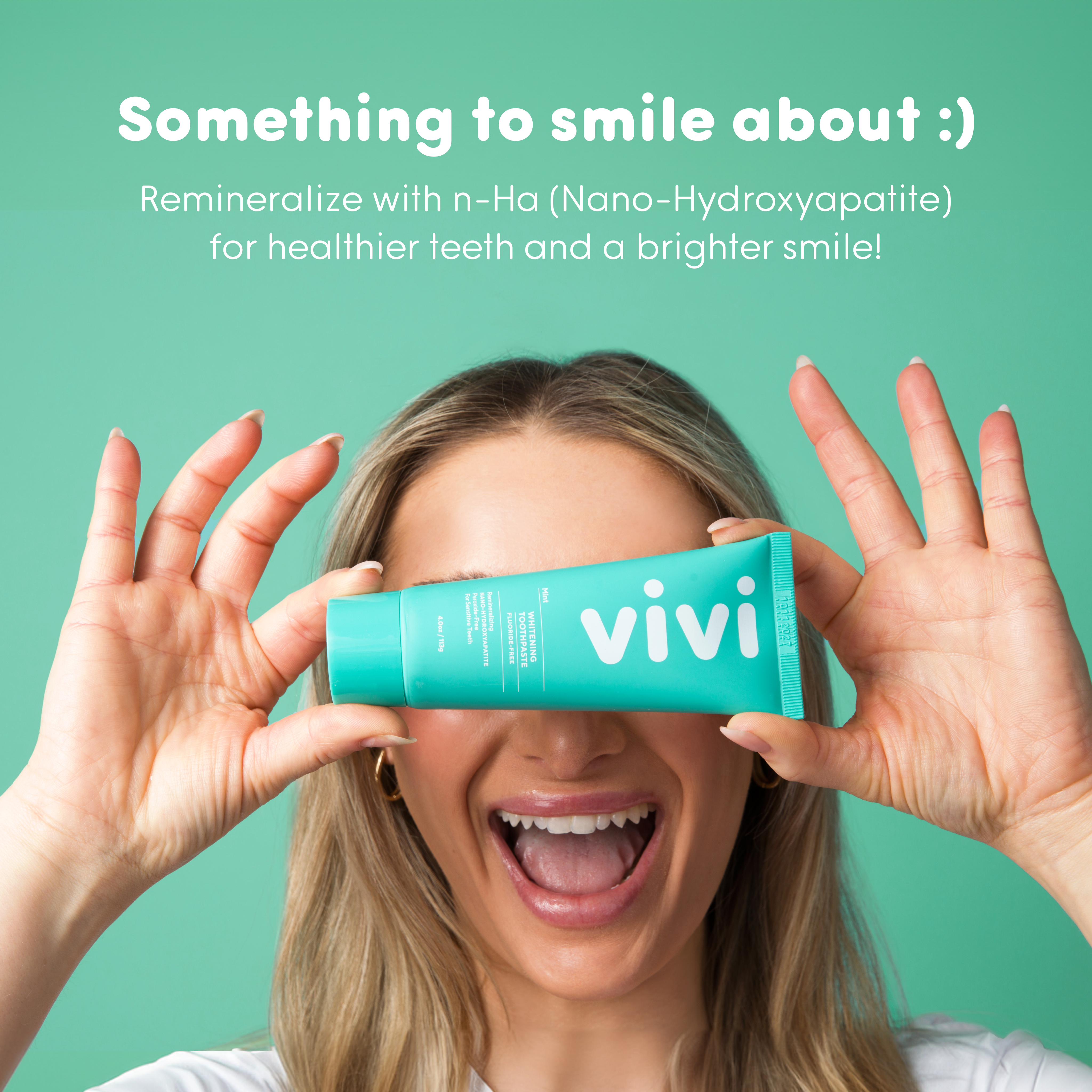 vivi Fluoride-Free Nano-Hydroxyapatite Whitening Toothpaste, Mint Flavor